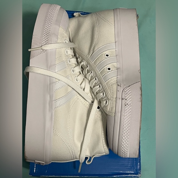 Adidas Nizza Platform Mid White Sneakers - Picture 5 of 5